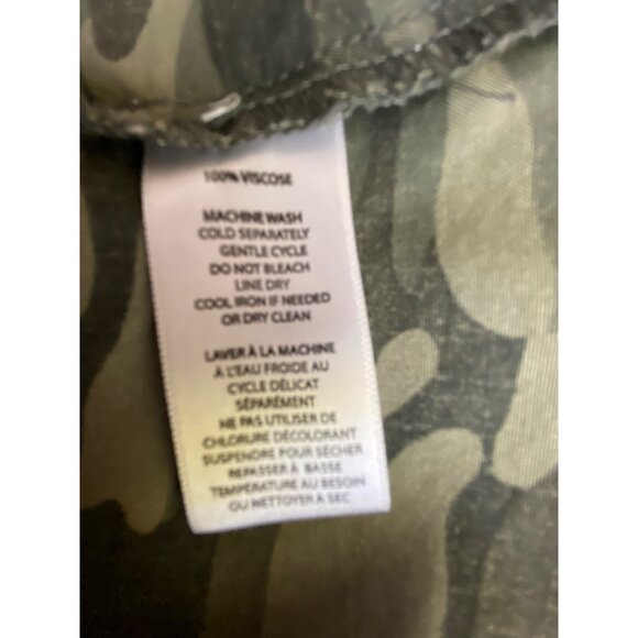 Beach Lunch Lounge Camo Button Down Midi Dress Plus Size 2X Army Y2K Military - Picture 6 of 8